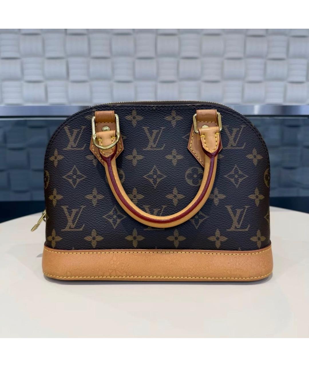 LOUIS VUITTON Коричневая кожаная сумка через плечо, фото 4