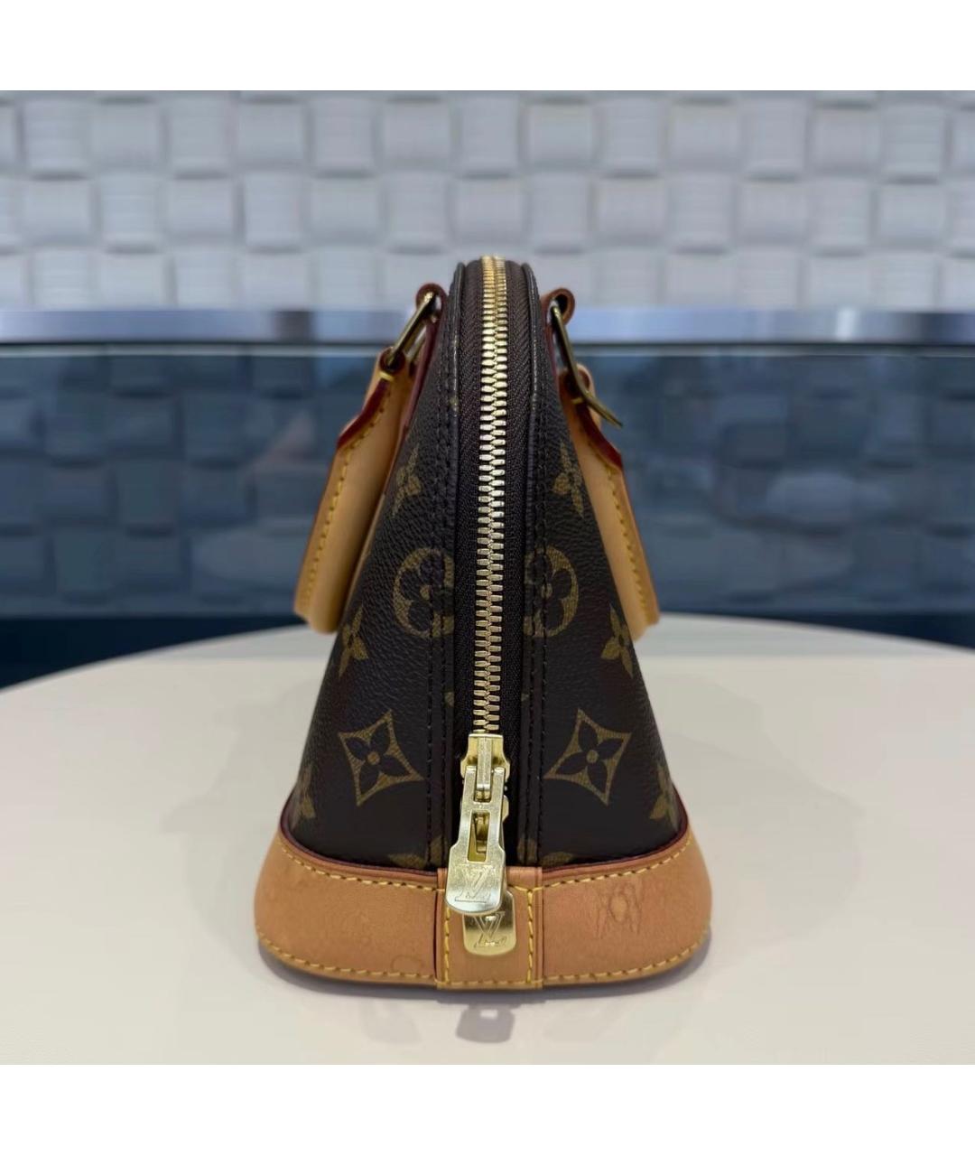 LOUIS VUITTON Коричневая кожаная сумка через плечо, фото 3