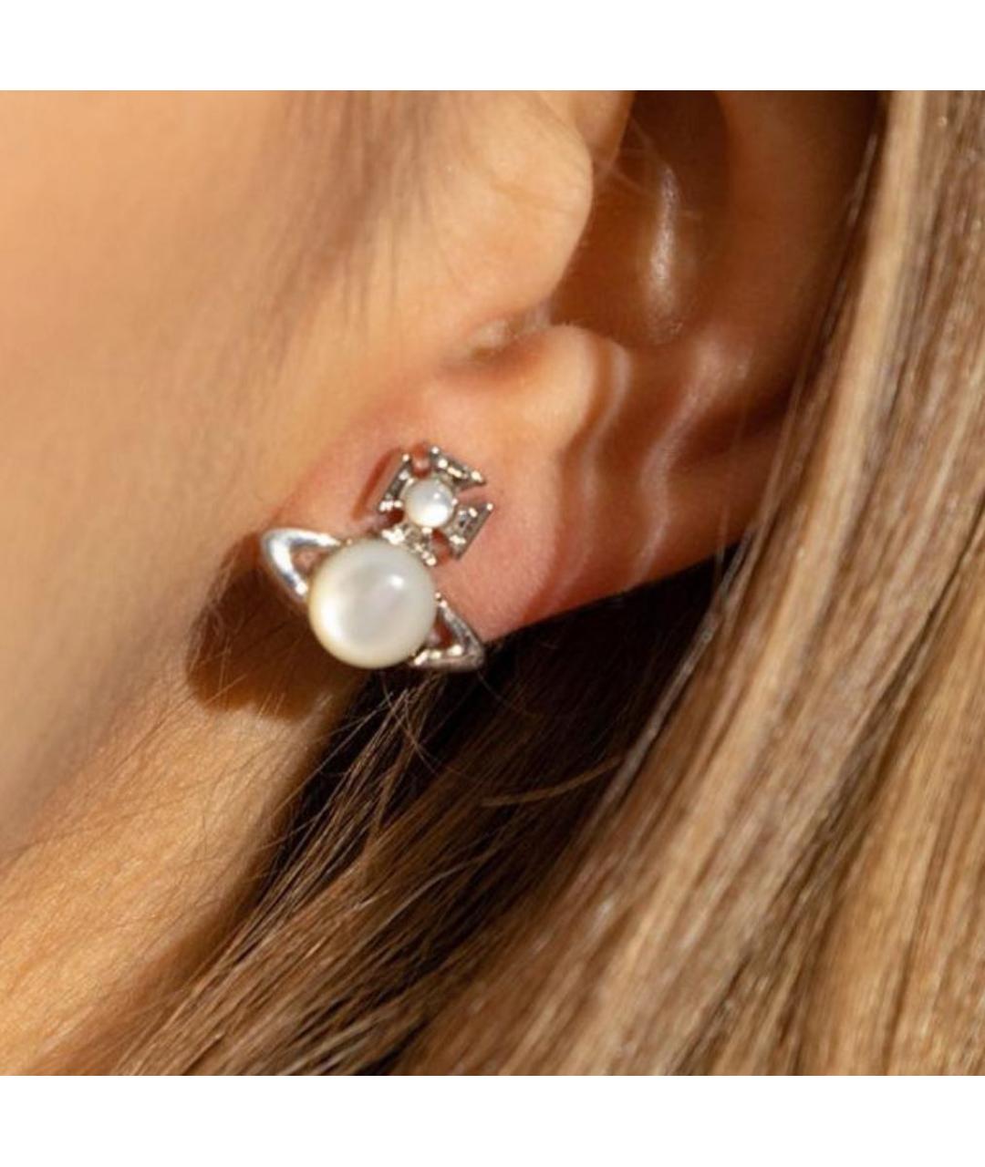 VIVIENNE WESTWOOD Белые серьги, фото 4
