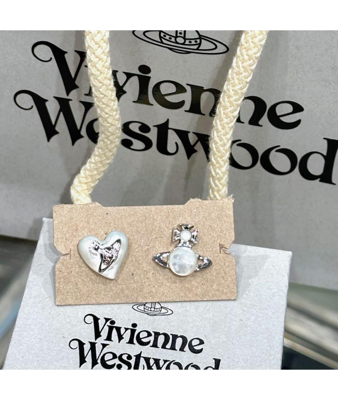 VIVIENNE WESTWOOD Белые серьги, фото 7