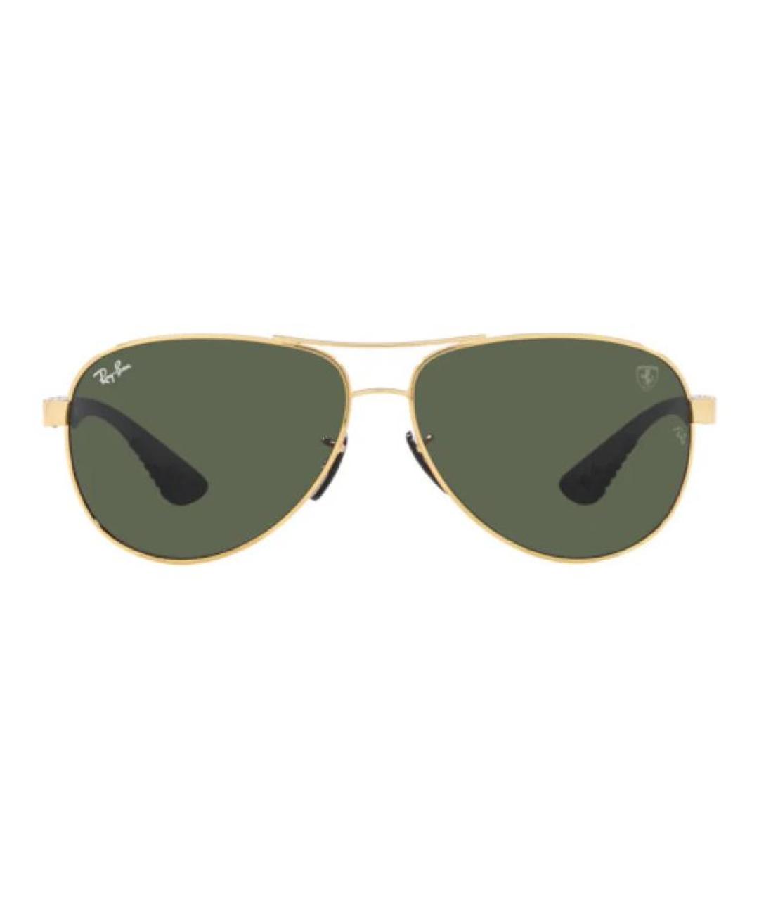 RAY BAN Золотые металлические солнцезащитные очки, фото 2