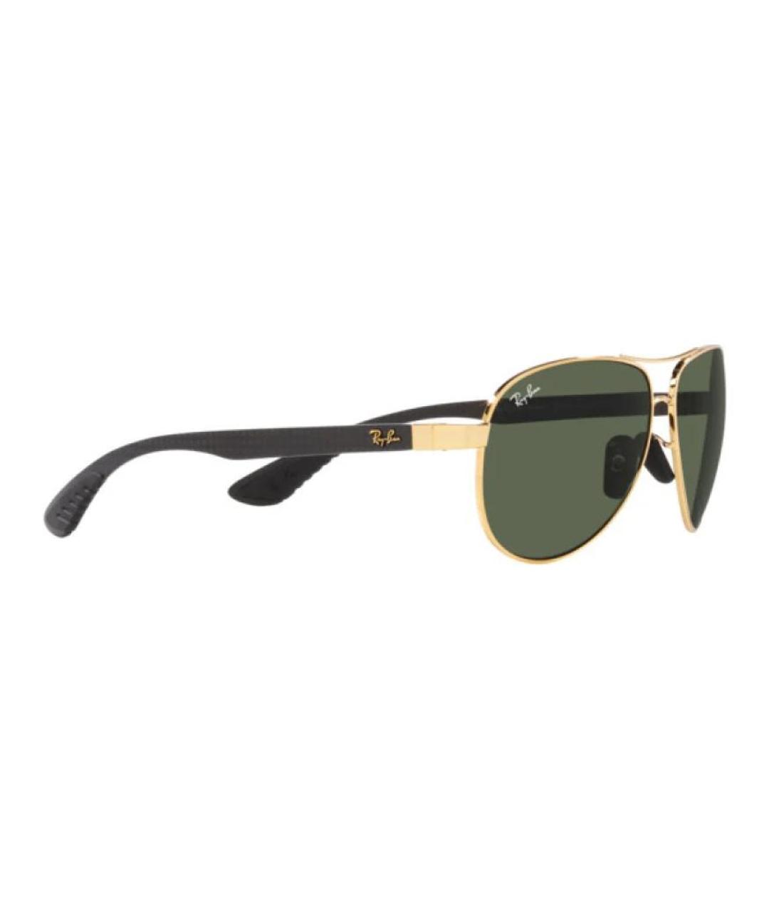 RAY BAN Золотые металлические солнцезащитные очки, фото 3