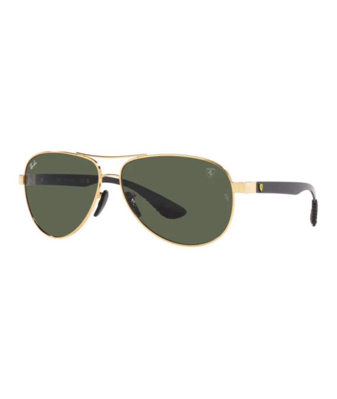 RAY BAN Золотые металлические солнцезащитные очки, фото 1