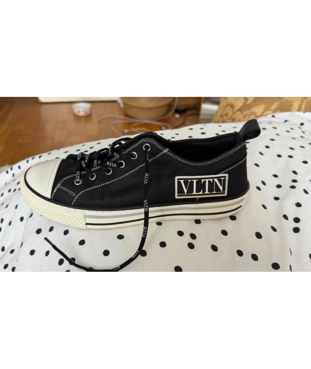 VALENTINO Черные текстильные низкие кроссовки / кеды, фото 8