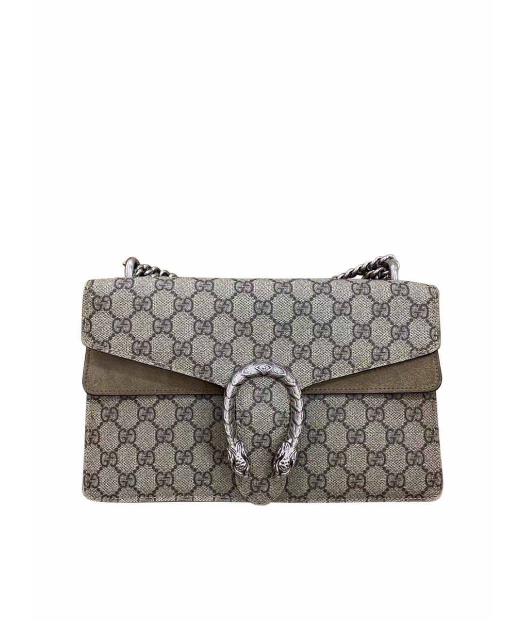 GUCCI Бежевая замшевая сумка через плечо, фото 1