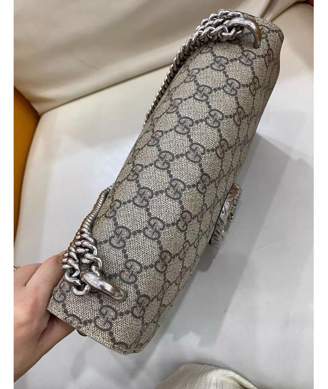 GUCCI Бежевая замшевая сумка через плечо, фото 5