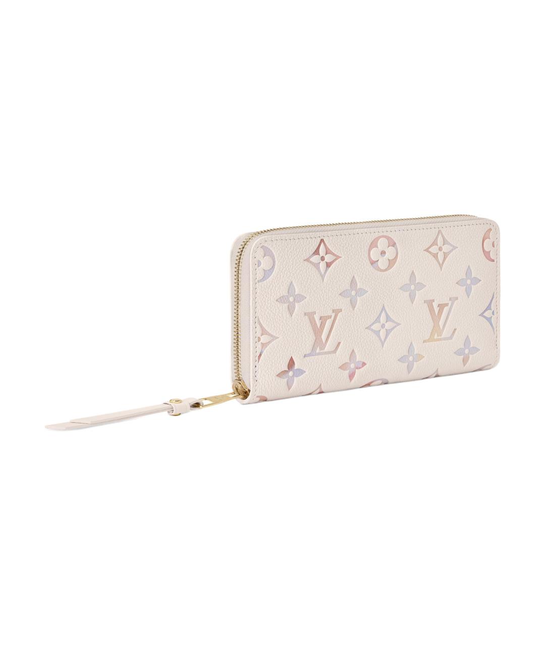 LOUIS VUITTON Бежевый кожаный кошелек, фото 2