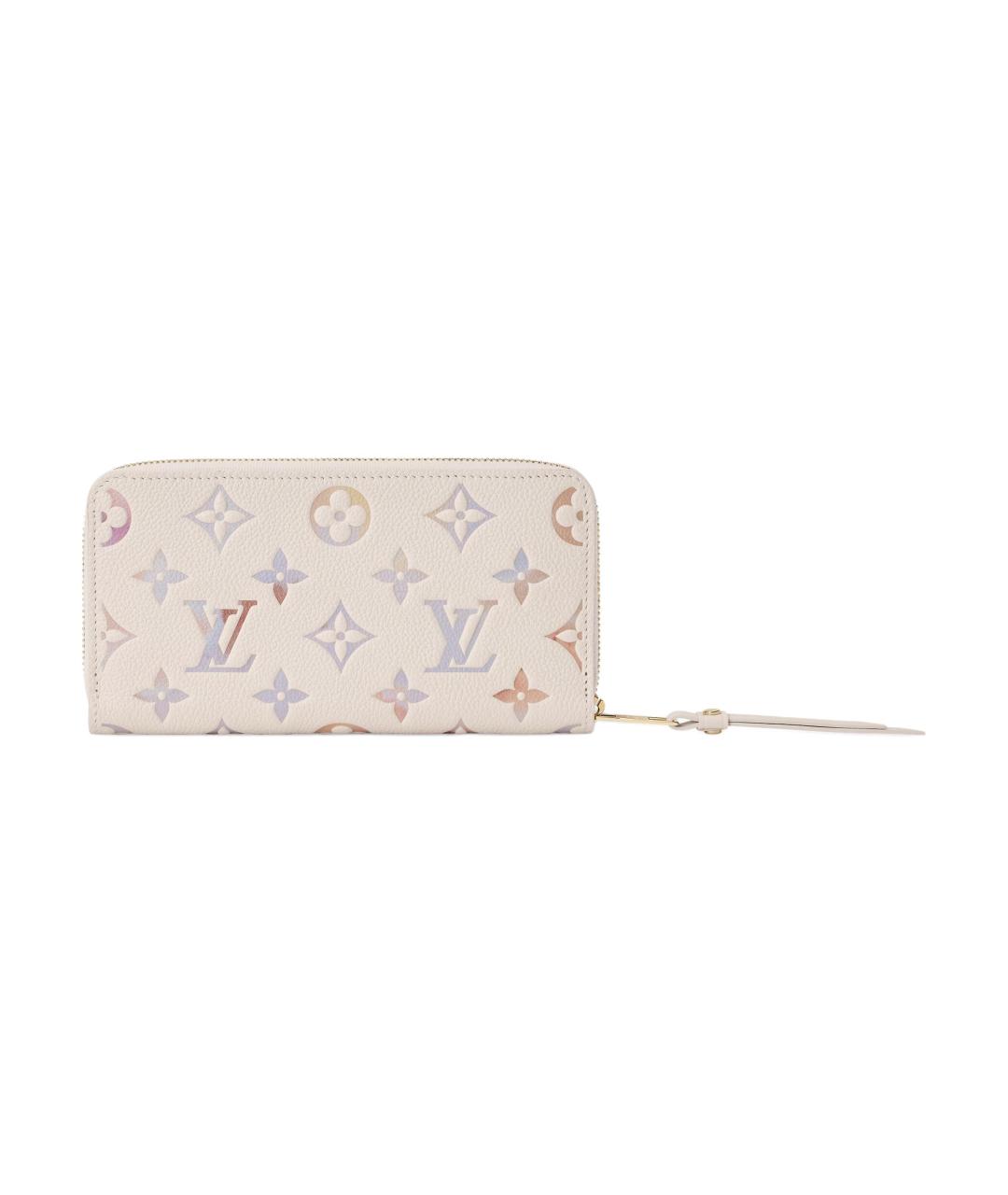 LOUIS VUITTON Бежевый кожаный кошелек, фото 3
