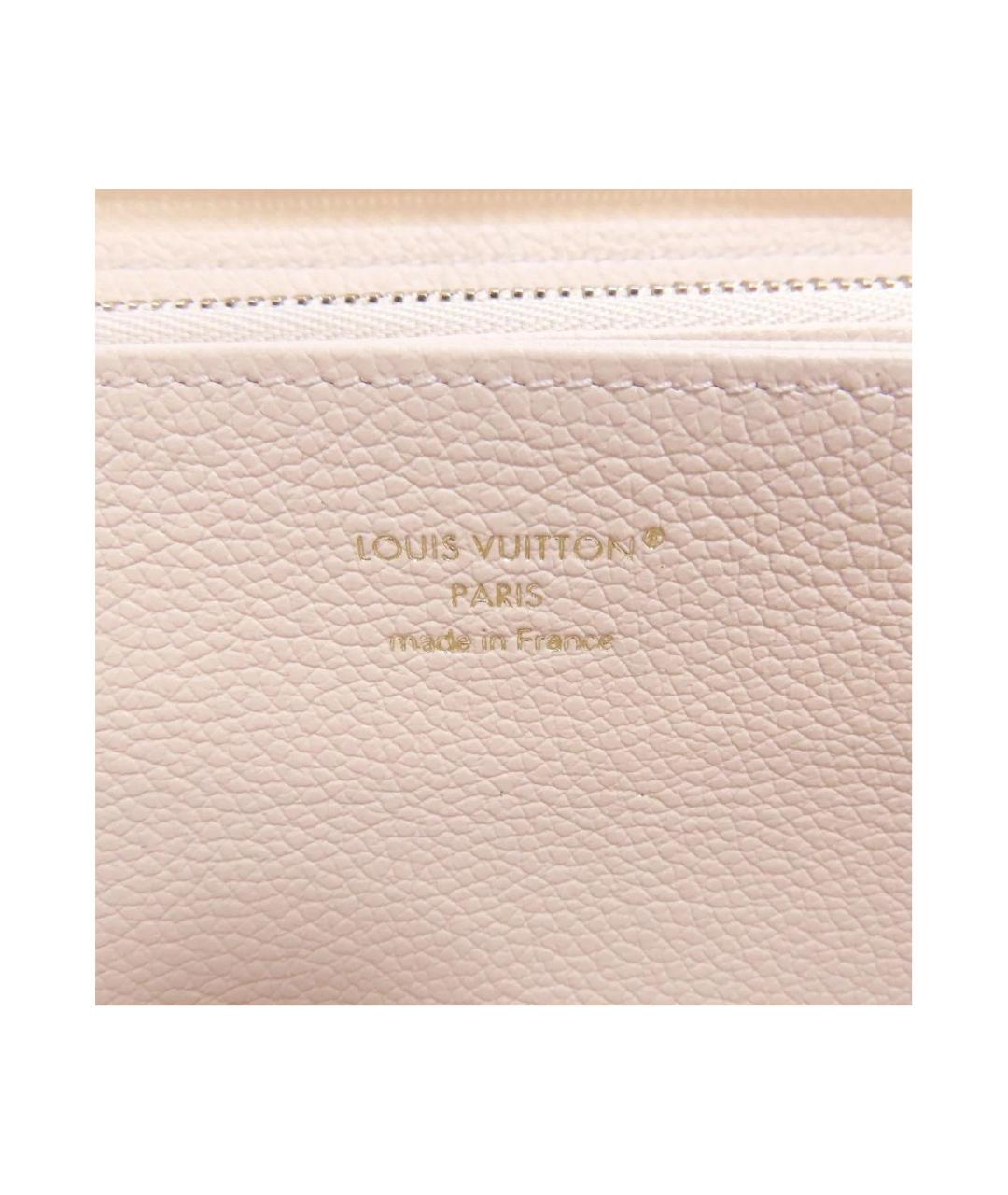 LOUIS VUITTON Бежевый кожаный кошелек, фото 5
