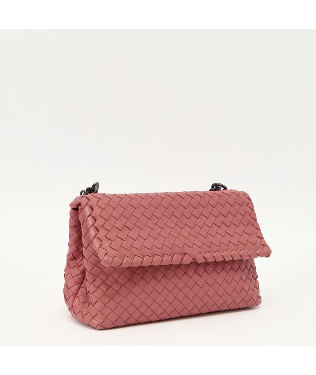 BOTTEGA VENETA Розовая кожаная сумка через плечо, фото 2