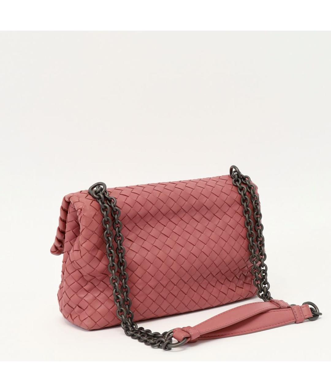 BOTTEGA VENETA Розовая кожаная сумка через плечо, фото 3