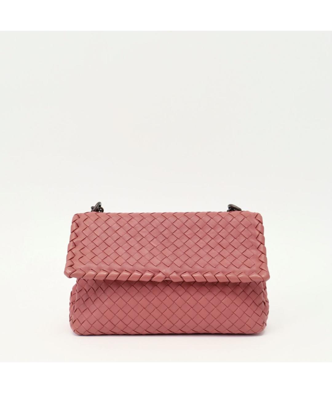 BOTTEGA VENETA Розовая кожаная сумка через плечо, фото 6