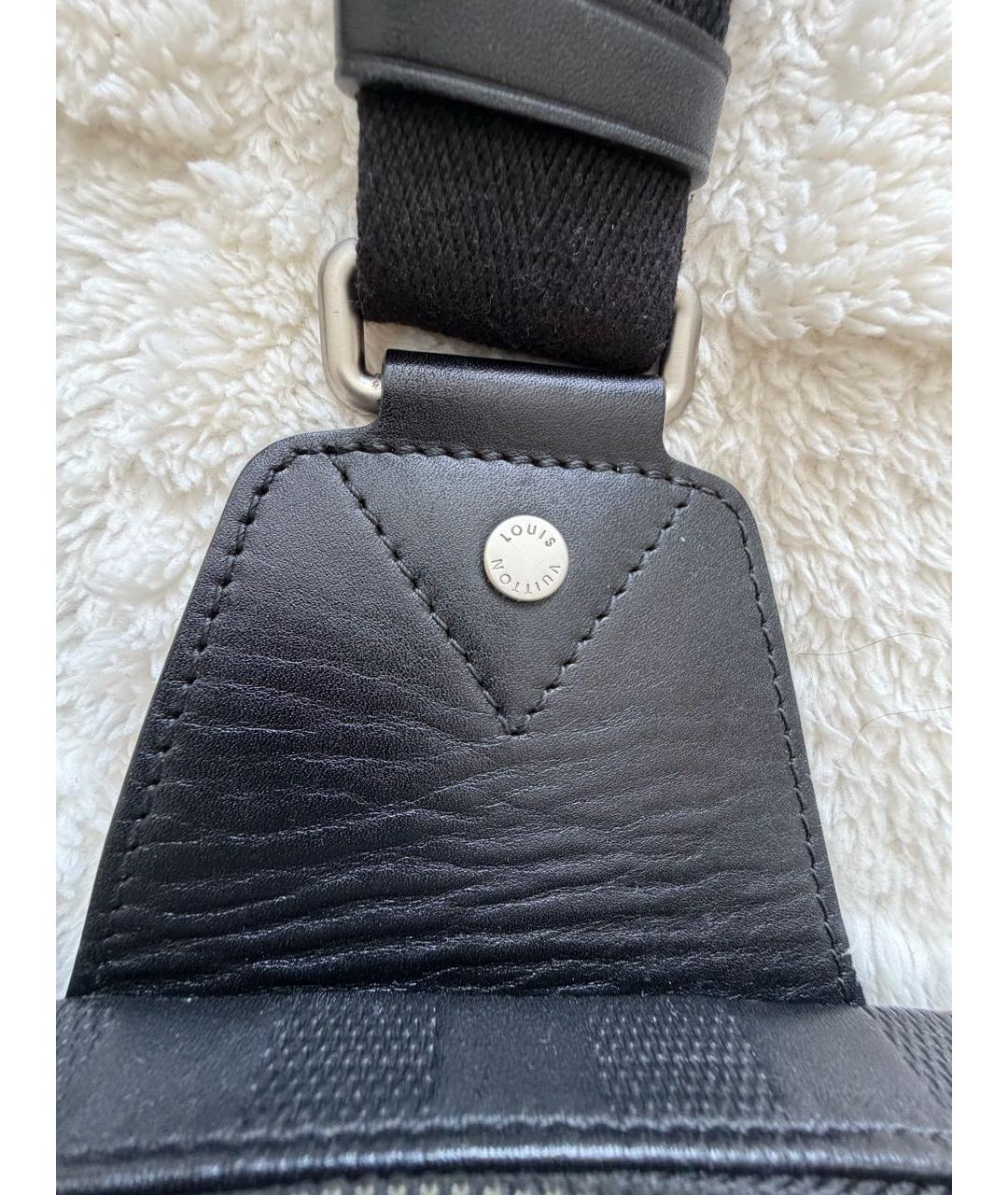 LOUIS VUITTON Черная кожаная сумка на плечо, фото 7