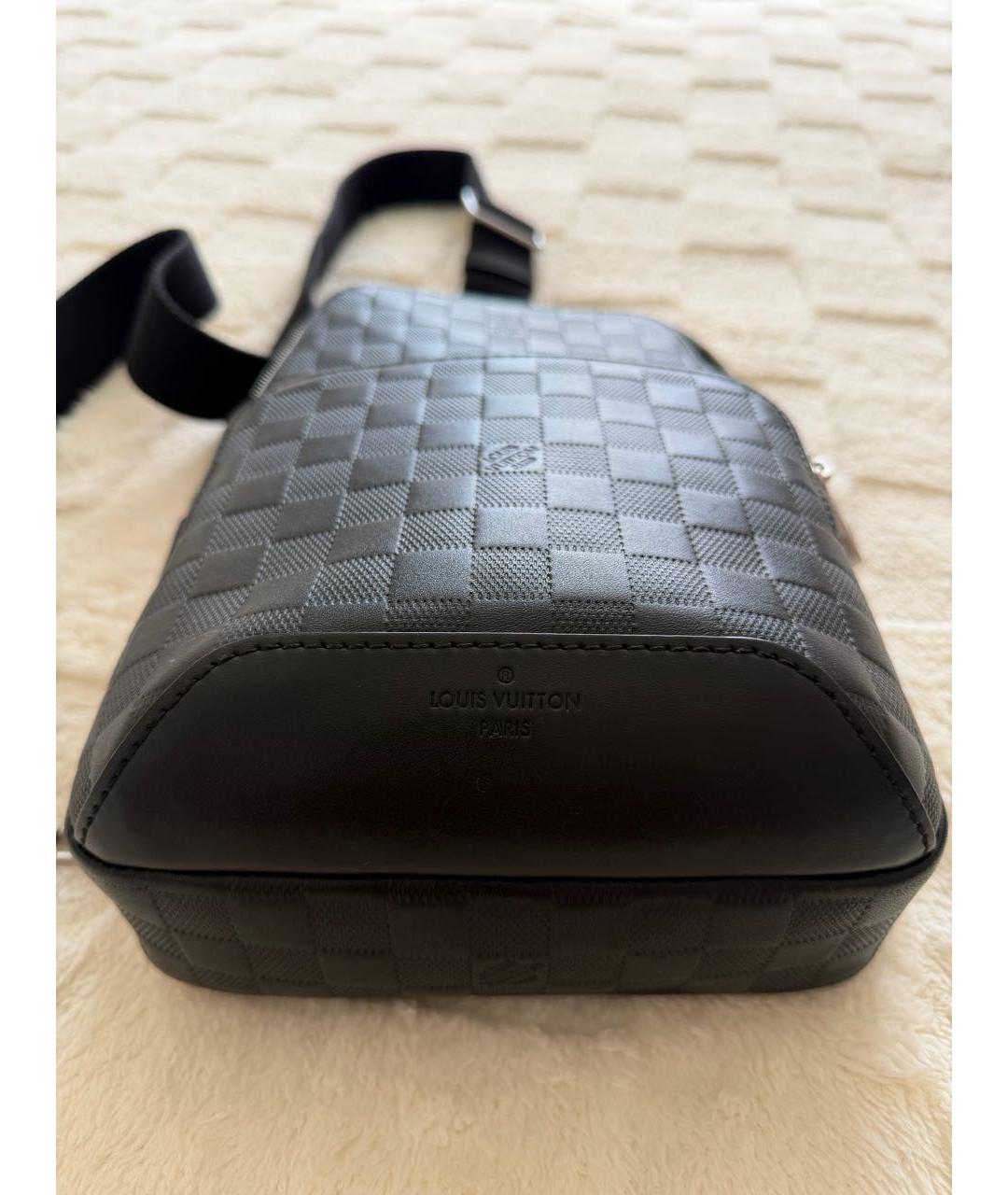 LOUIS VUITTON Черная кожаная сумка на плечо, фото 2