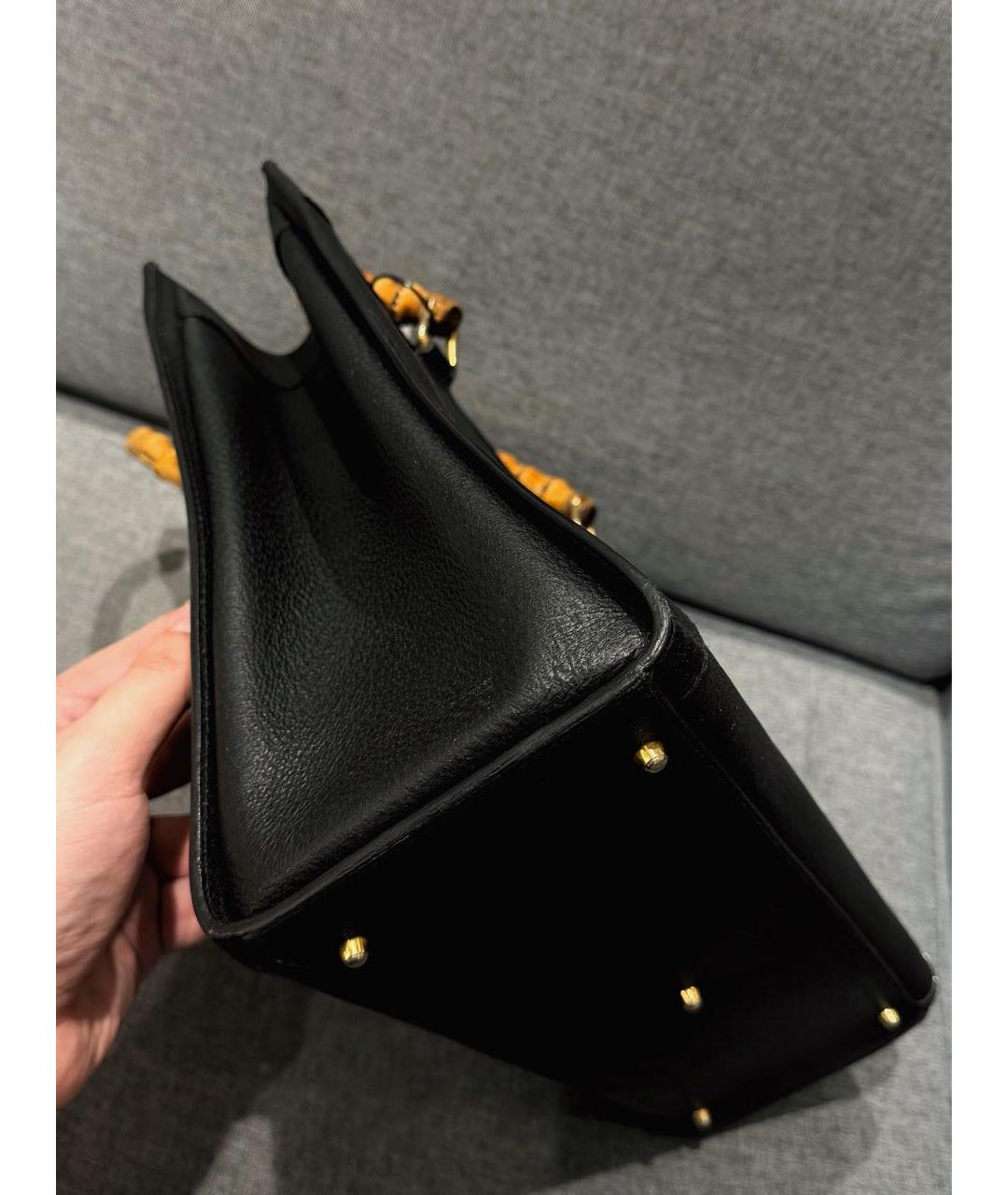 GUCCI Черная кожаная сумка с короткими ручками, фото 5