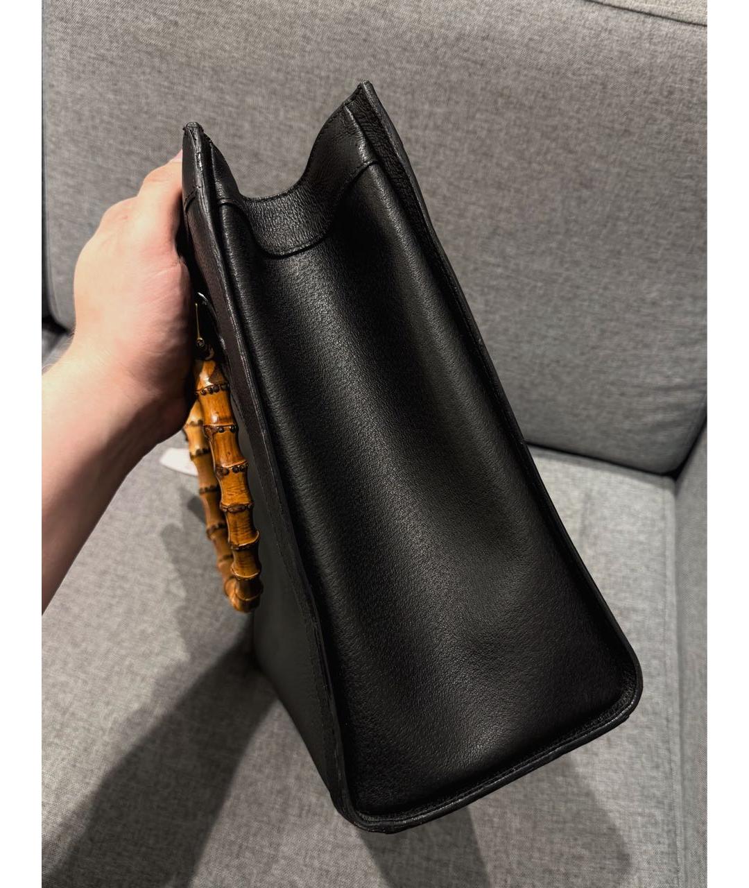GUCCI Черная кожаная сумка с короткими ручками, фото 6