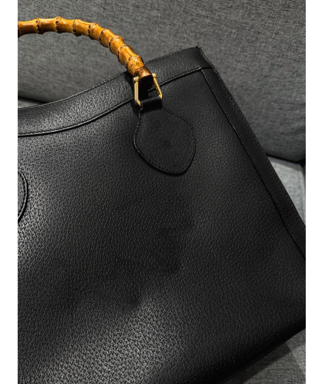 GUCCI Черная кожаная сумка с короткими ручками, фото 3