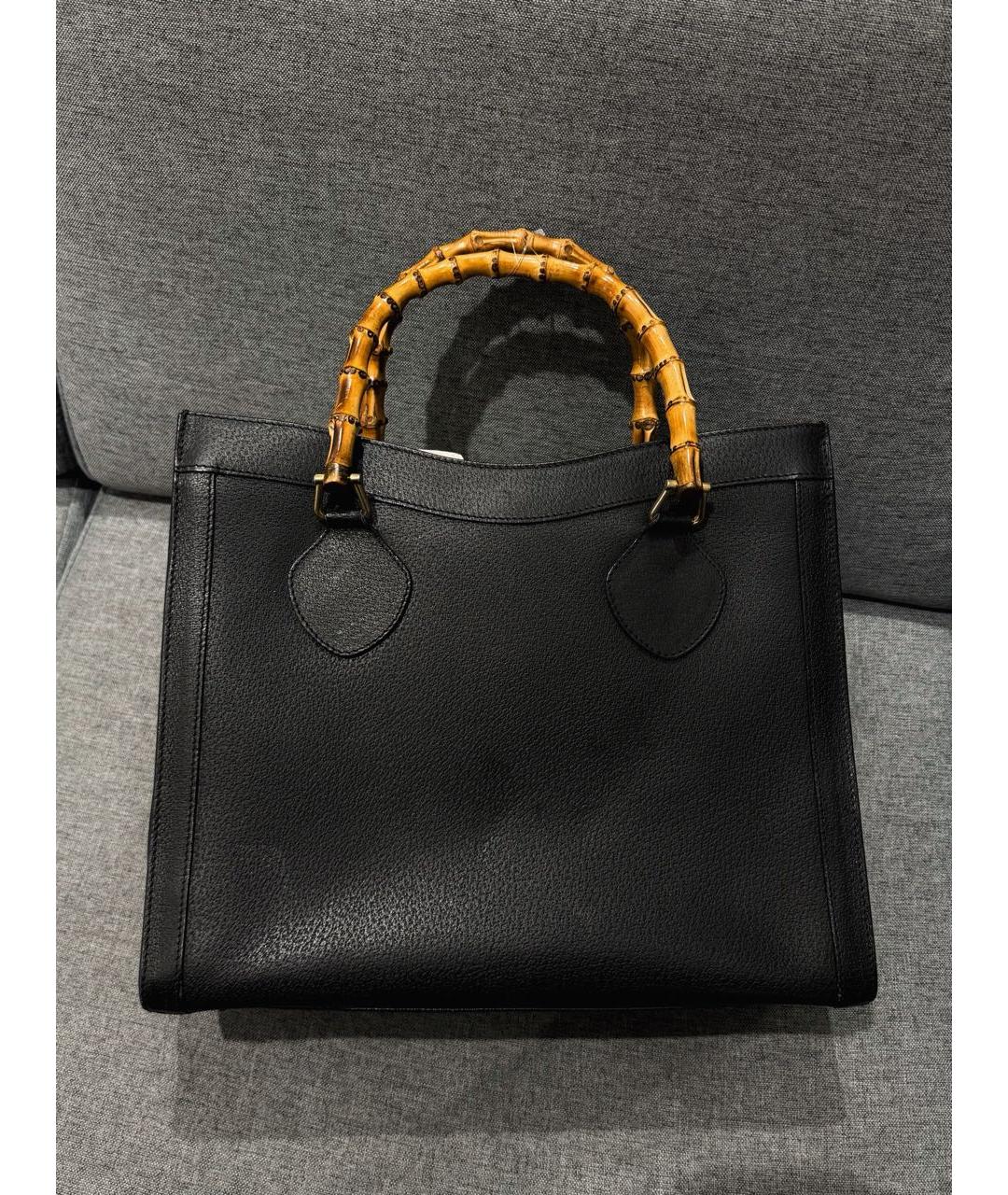GUCCI Черная кожаная сумка с короткими ручками, фото 9