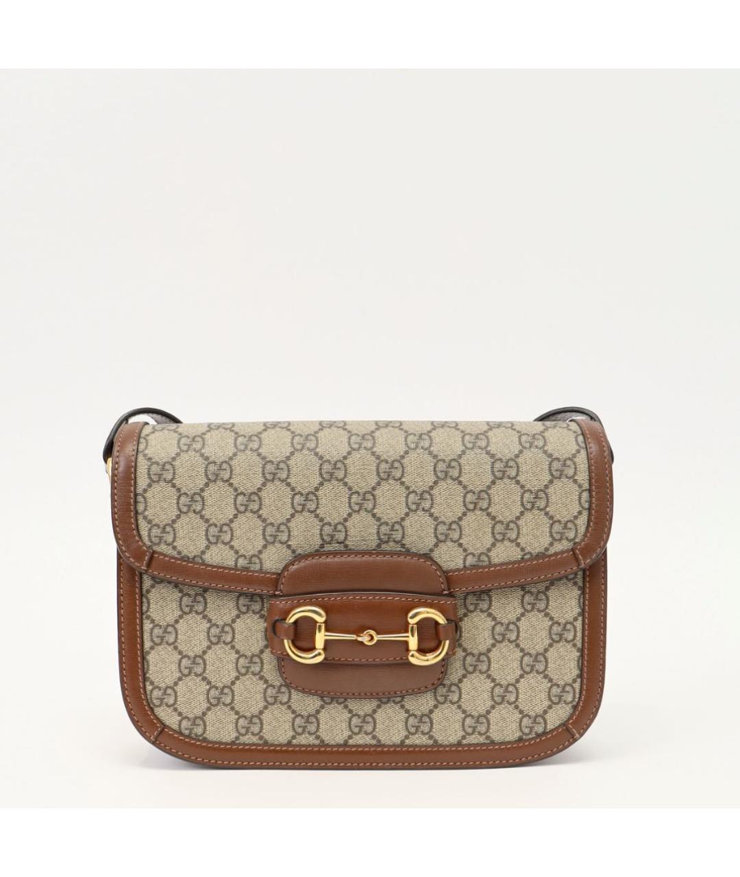 GUCCI Коричневая сумка с короткими ручками из канвы, фото 7