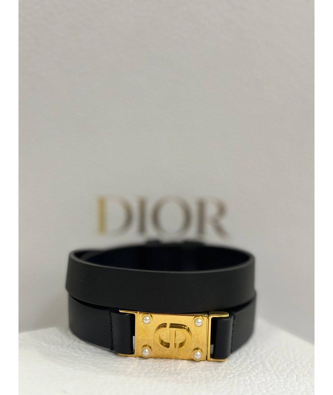 CHRISTIAN DIOR Черный кожаный ремень, фото 4