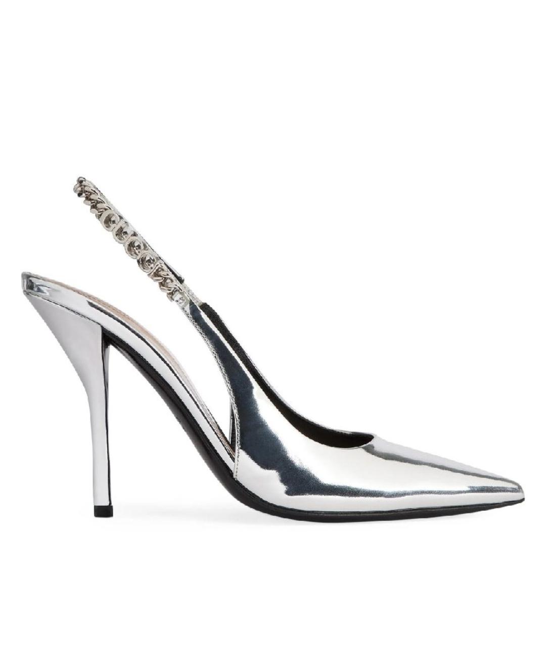 GUCCI Серебряные кожаные туфли, фото 9