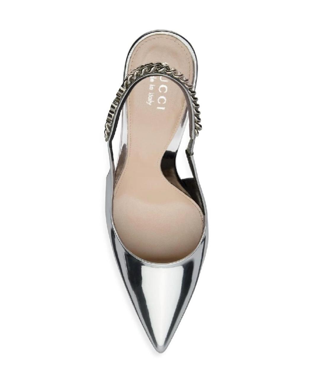 GUCCI Серебряные кожаные туфли, фото 2