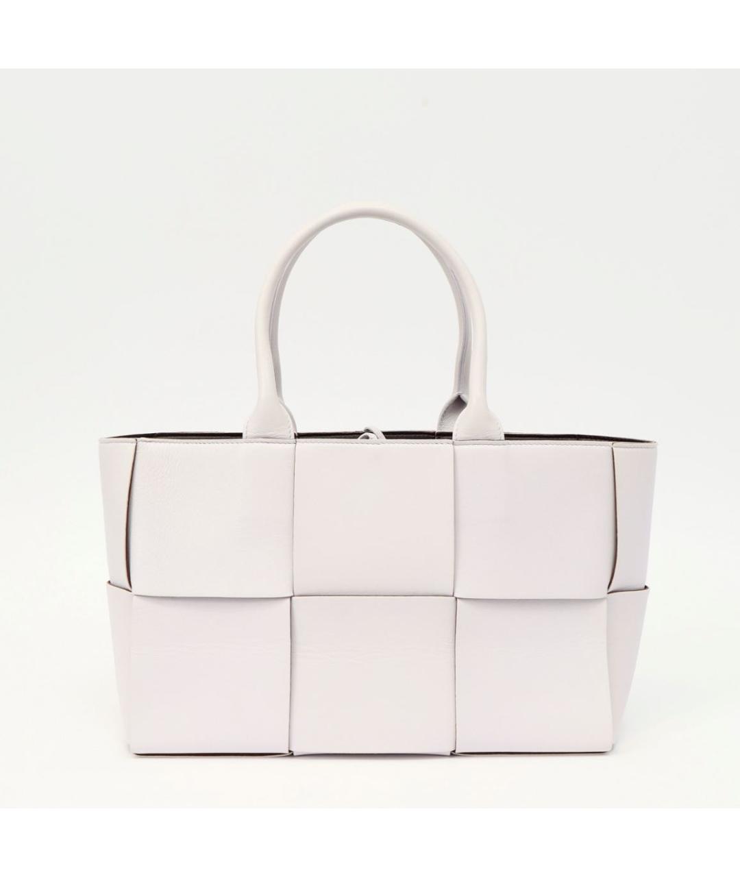 BOTTEGA VENETA Белая кожаная сумка с короткими ручками, фото 7