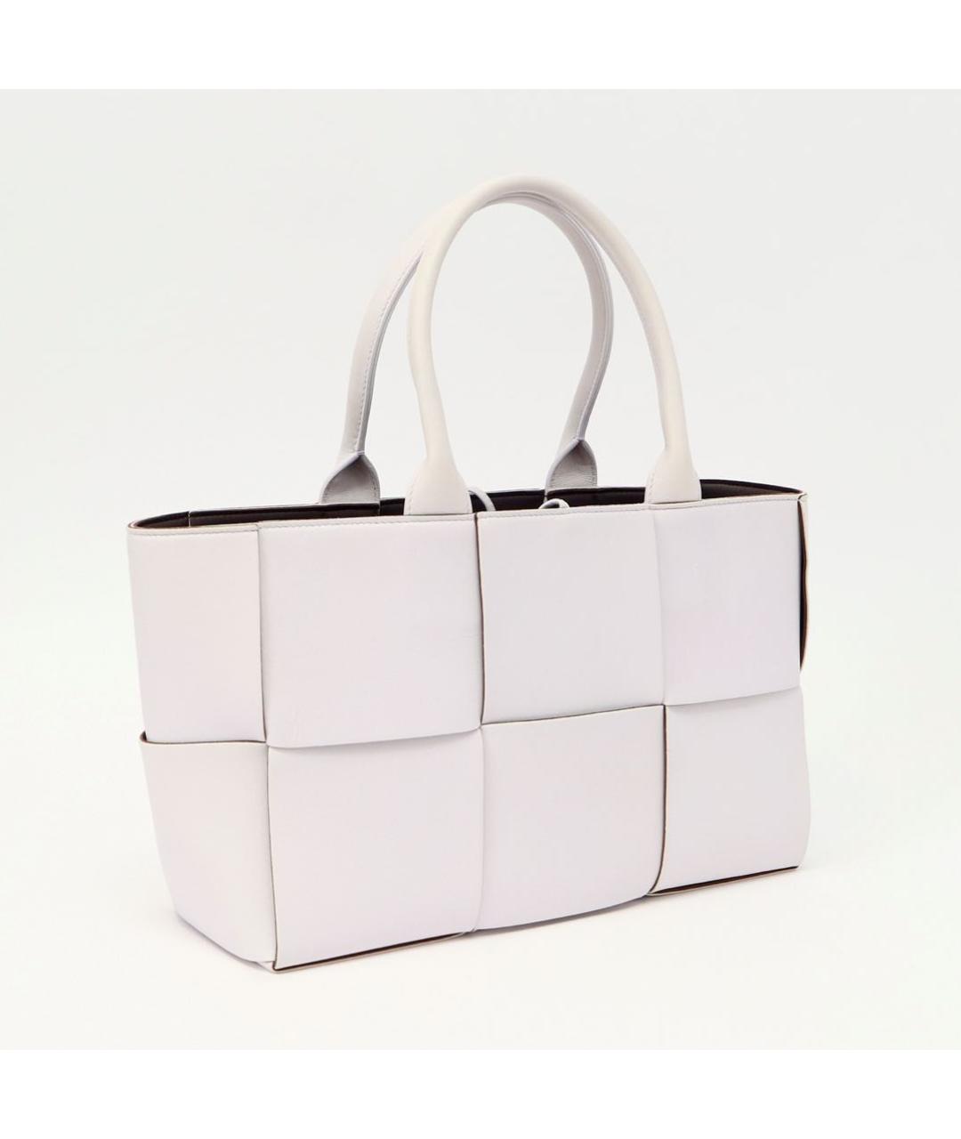 BOTTEGA VENETA Белая кожаная сумка с короткими ручками, фото 3