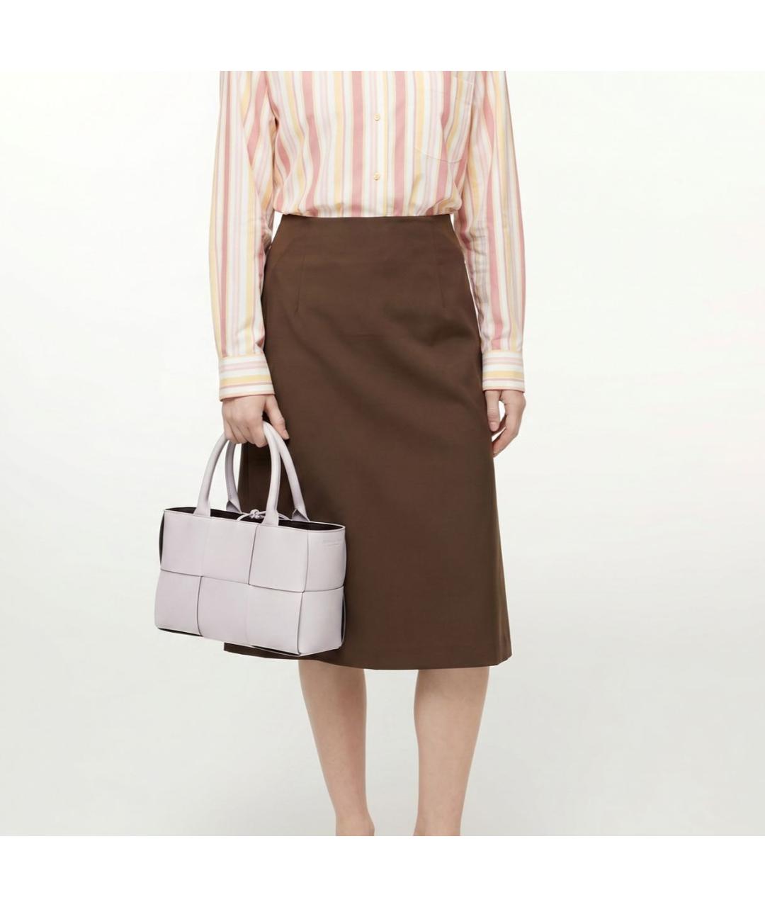 BOTTEGA VENETA Белая кожаная сумка с короткими ручками, фото 5