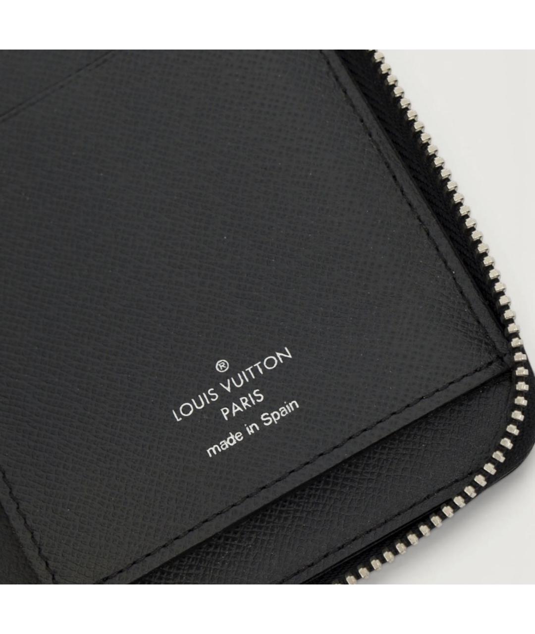 LOUIS VUITTON Черный кожаный кошелек, фото 5