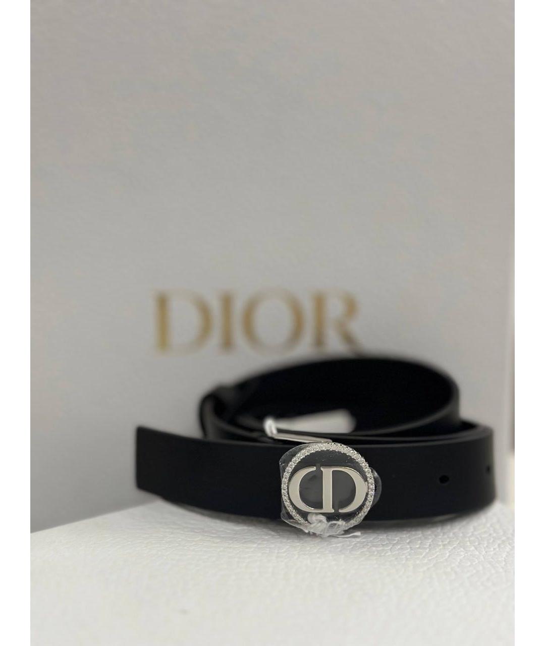 CHRISTIAN DIOR Черный кожаный ремень, фото 2