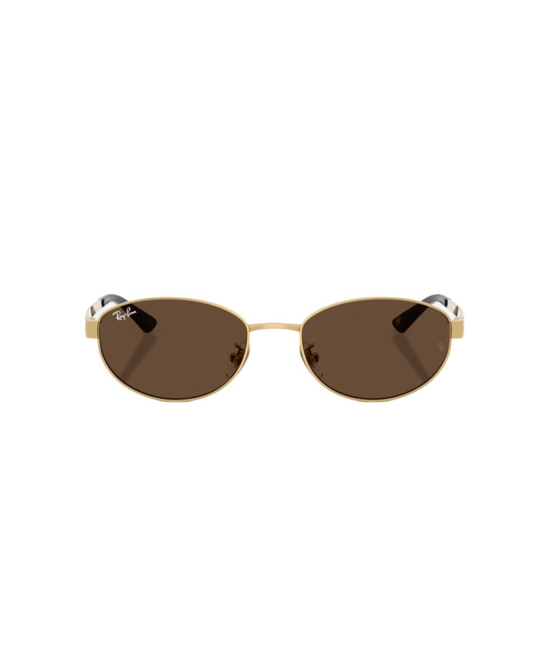 RAY BAN Золотые металлические солнцезащитные очки, фото 1