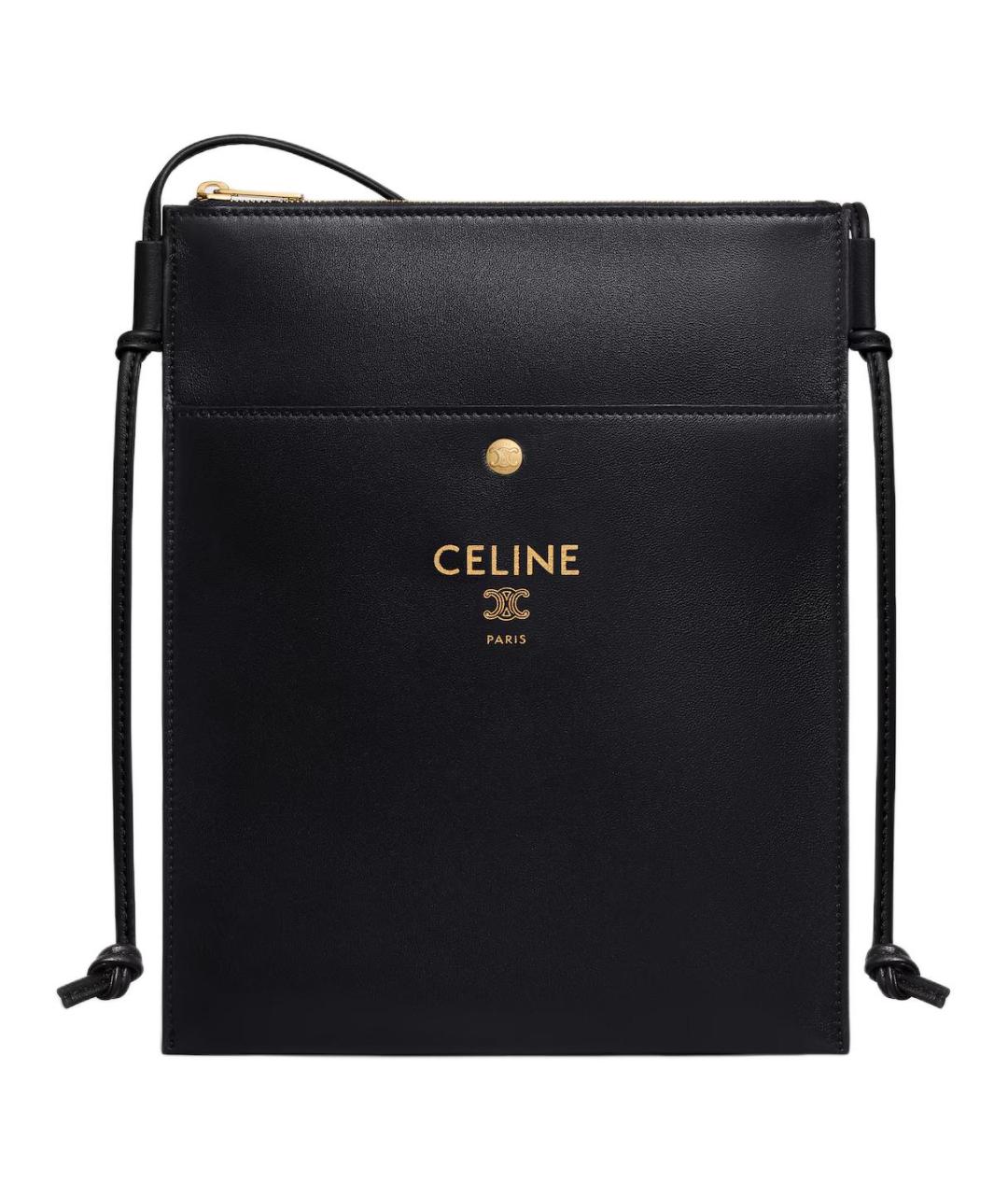 CELINE Черная кожаная сумка через плечо, фото 1