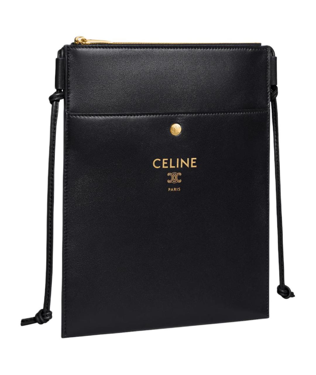 CELINE Черная кожаная сумка через плечо, фото 2