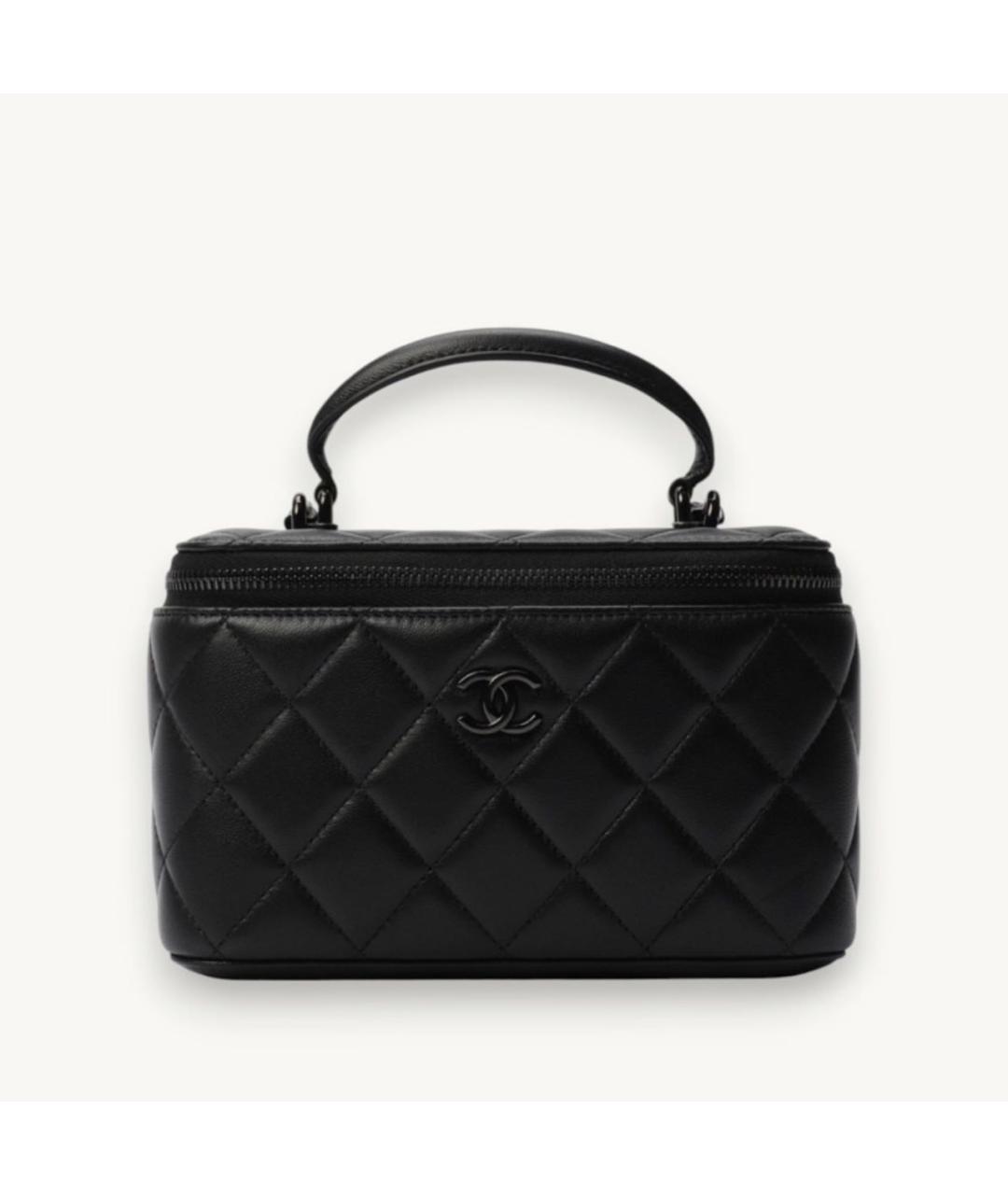 CHANEL Черная кожаная сумка через плечо, фото 6