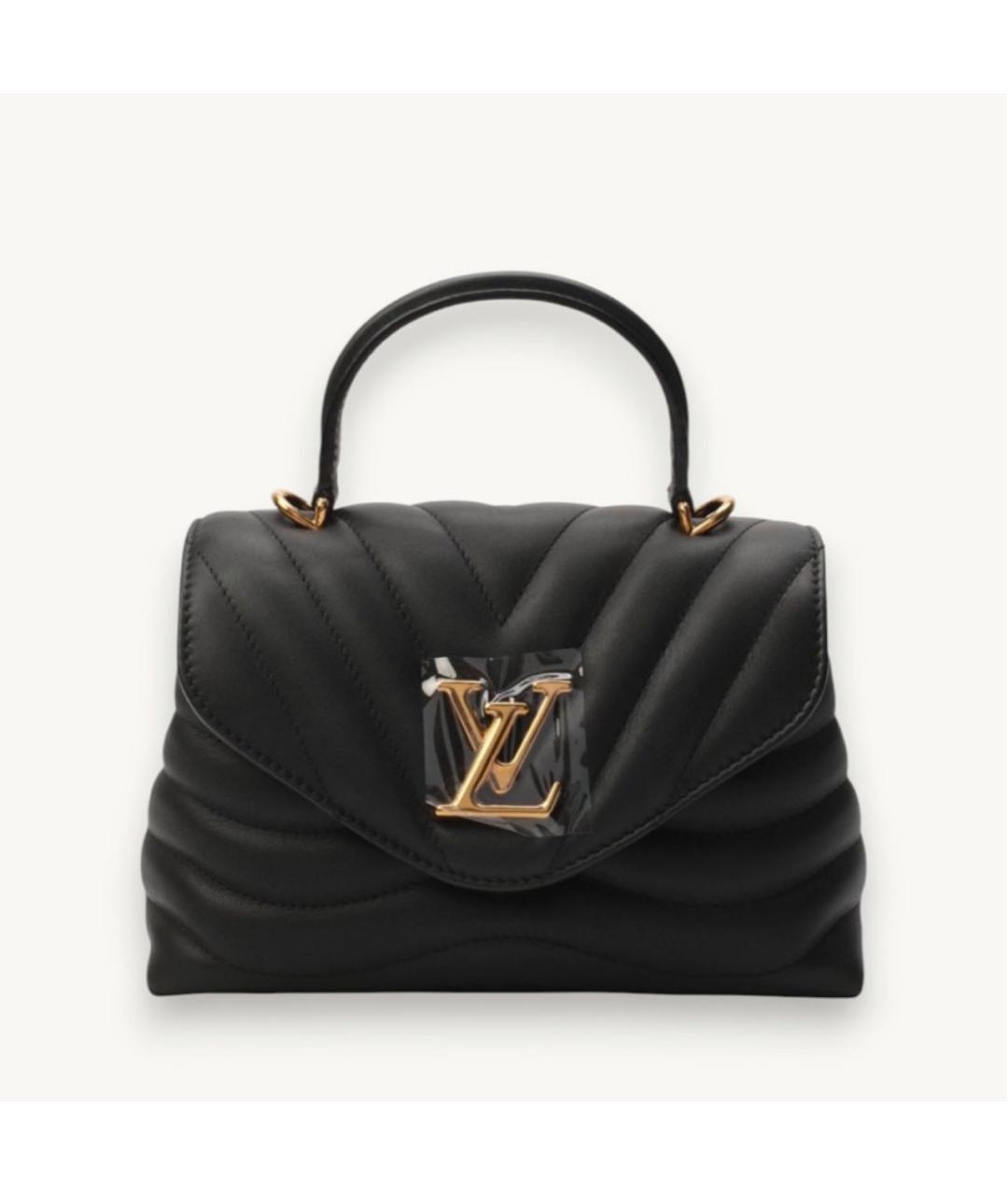 LOUIS VUITTON Черная кожаная сумка с короткими ручками, фото 6