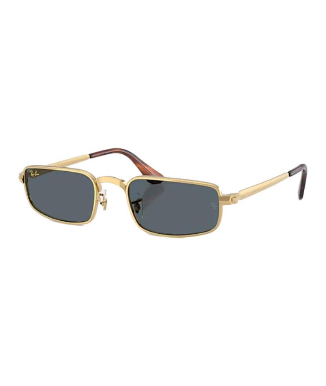 RAY BAN Золотые металлические солнцезащитные очки, фото 1