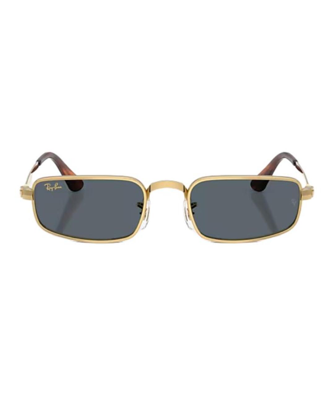 RAY BAN Золотые металлические солнцезащитные очки, фото 2