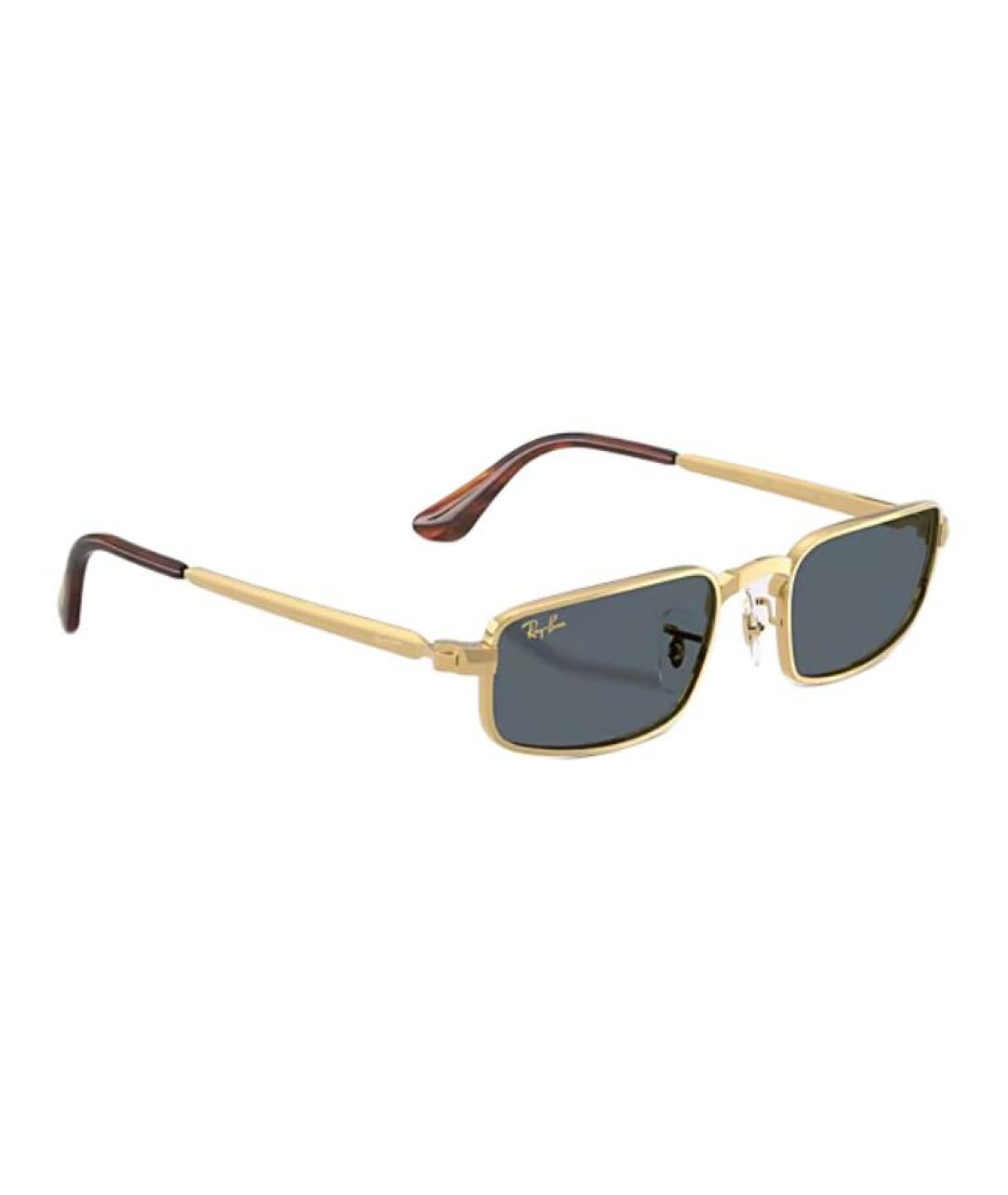 RAY BAN Золотые металлические солнцезащитные очки, фото 3