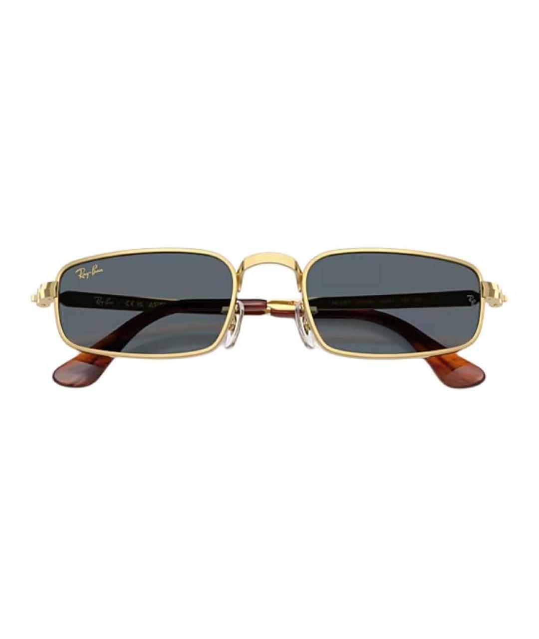 RAY BAN Золотые металлические солнцезащитные очки, фото 4