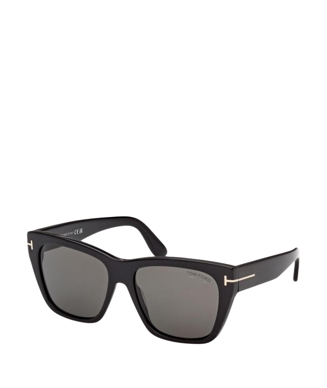 TOM FORD Черные пластиковые солнцезащитные очки, фото 1