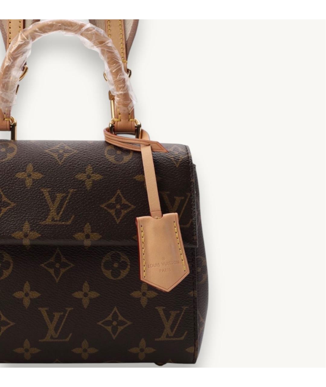 LOUIS VUITTON Коричневая сумка с короткими ручками из канвы, фото 6