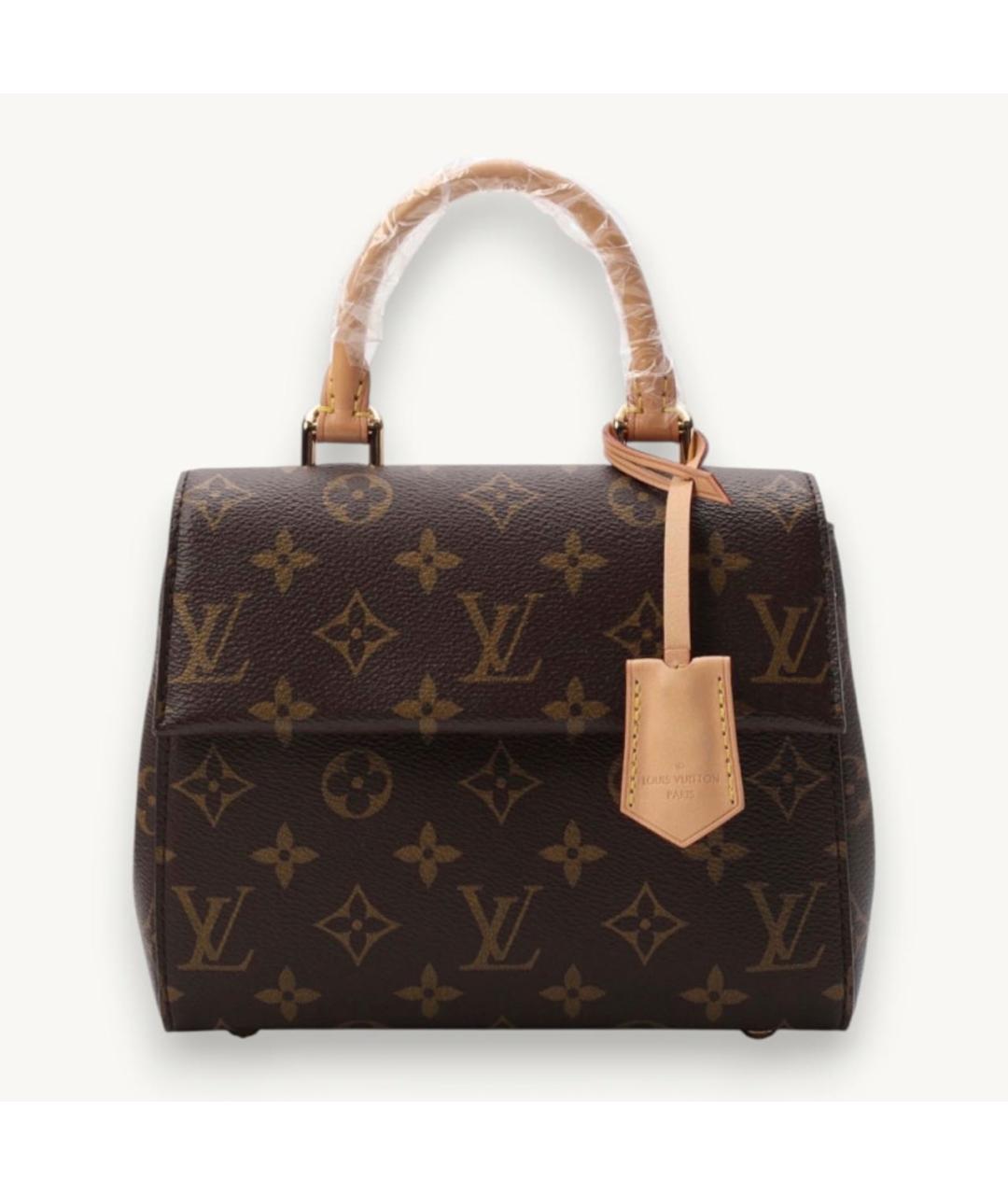 LOUIS VUITTON Коричневая сумка с короткими ручками из канвы, фото 7