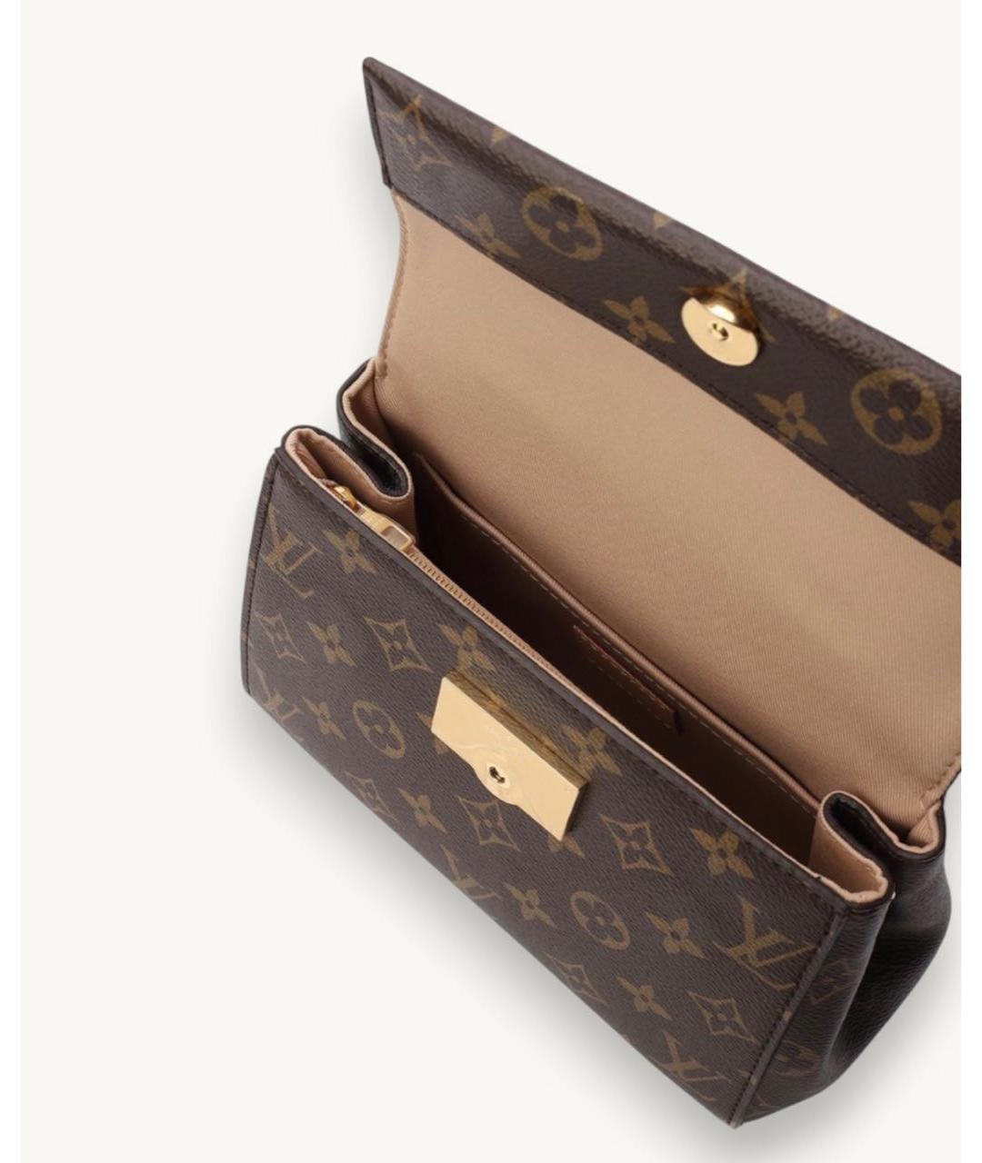 LOUIS VUITTON Коричневая сумка с короткими ручками из канвы, фото 4