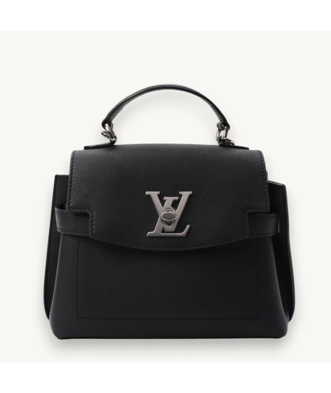 LOUIS VUITTON Черная кожаная сумка с короткими ручками, фото 6