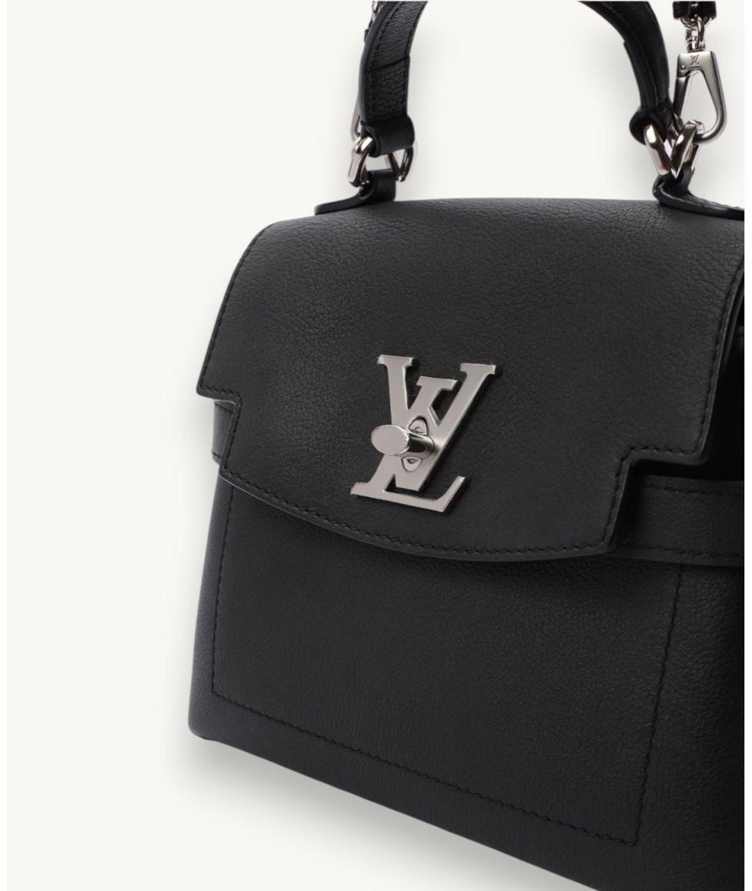 LOUIS VUITTON Черная кожаная сумка с короткими ручками, фото 2