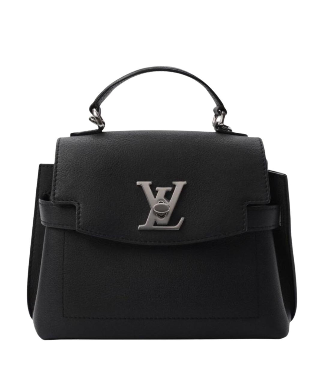 LOUIS VUITTON Черная кожаная сумка с короткими ручками, фото 1