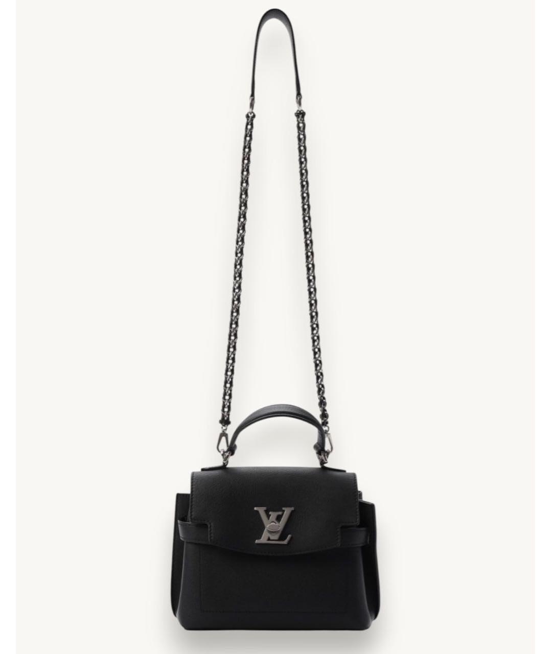 LOUIS VUITTON Черная кожаная сумка с короткими ручками, фото 5