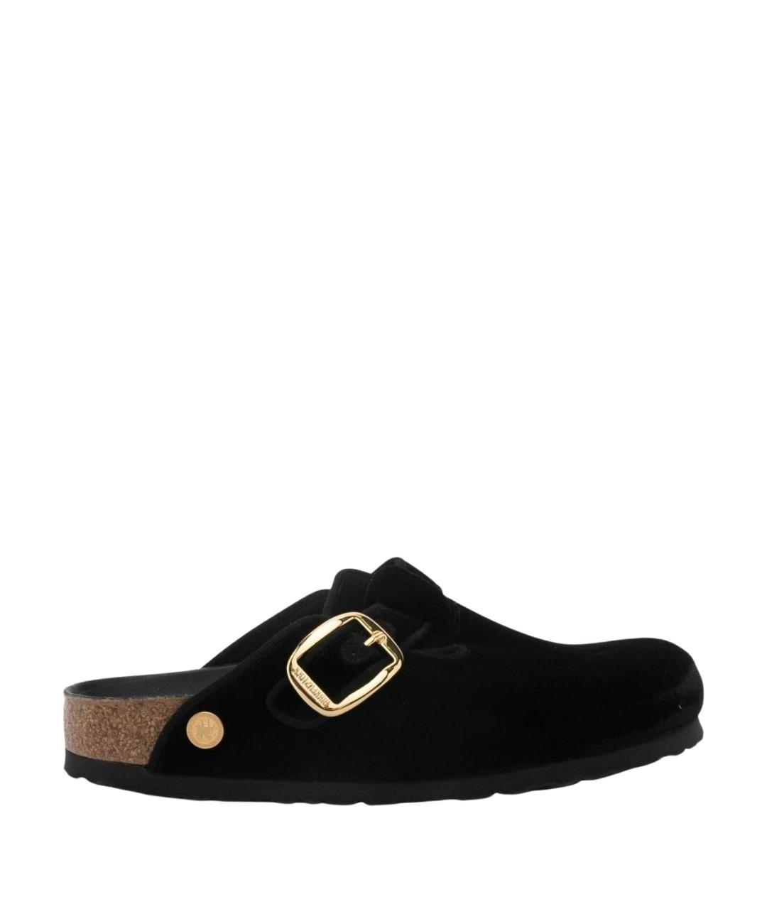 BIRKENSTOCK Черные замшевые сабо, фото 1