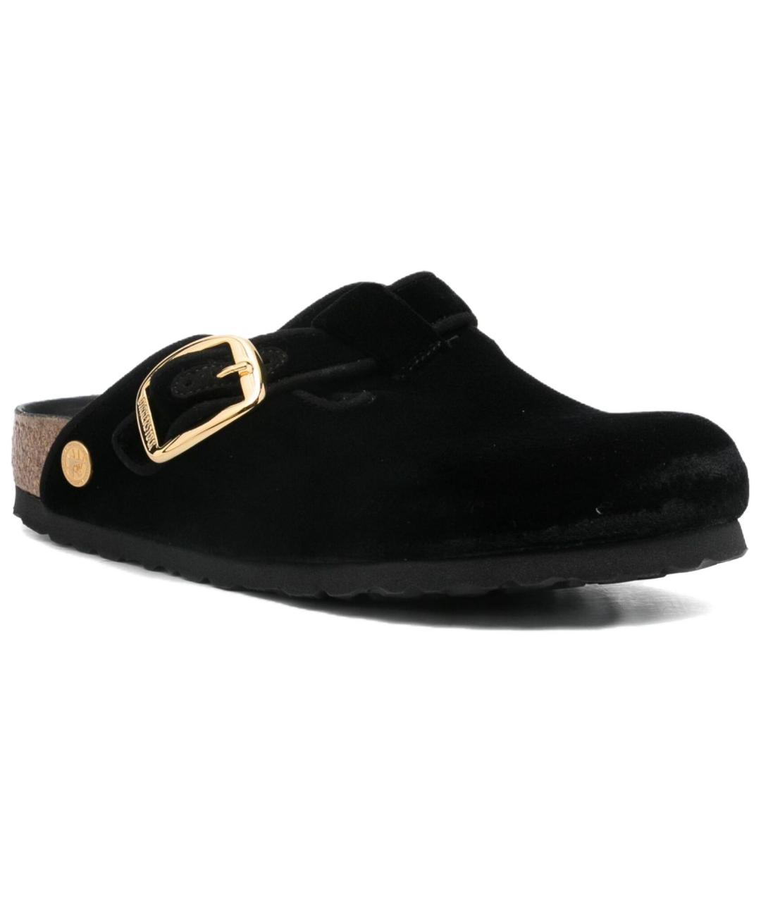 BIRKENSTOCK Черные замшевые сабо, фото 2